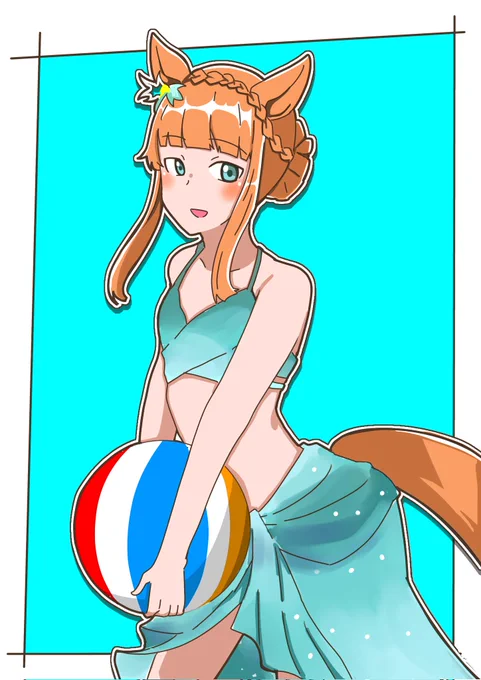 #お盆休みはフォロワーが増えるらしい暑いから水着ウマ娘再掲しとこ。 