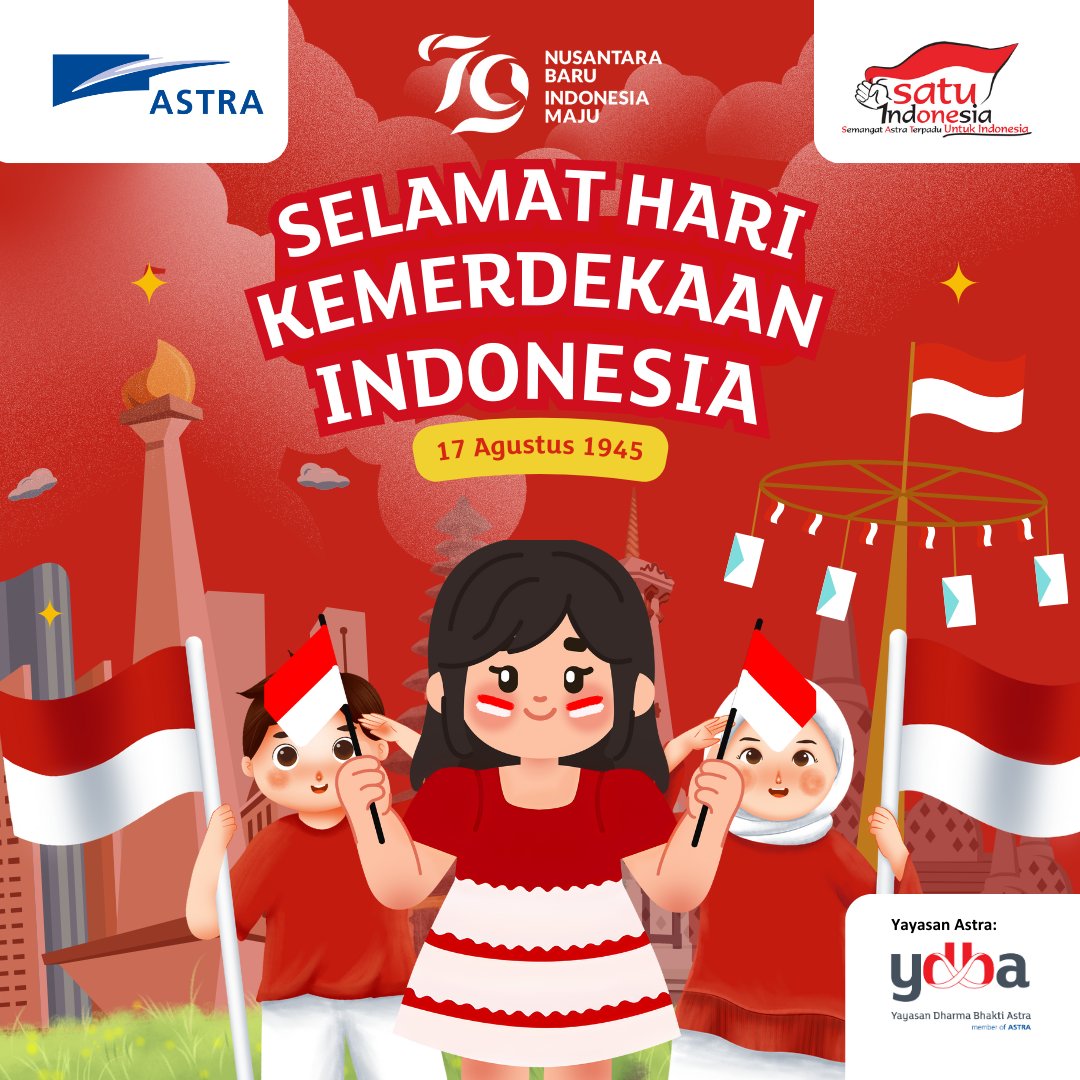 YDBA_Astra's tweet photo. Di hari kemerdekaan ini, mari kita rayakan semangat juang UMKM Indonesia. Dengan inovasi dan kreativitas, kita buktikan bahwa produk lokal bisa go international.

Dirgahayu Republik Indonesia ke-79 tahun!
Nusantara Baru, Indonesia Maju!

#HebatnyaUKM #SiapBeraksiUntukNegeri https://t.co/vfHdubUIam