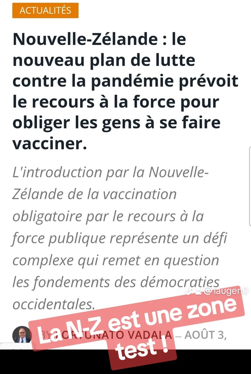 LauGen69007065's tweet photo. Lien de l'article en commentaire.
#vaccinationforcée
#passeportvaccinale
#injectionexperimentale
#Mpox2024
#Mpox
#MpoxEmergency
#MpoxVirus https://t.co/RzbGcw5kKT
