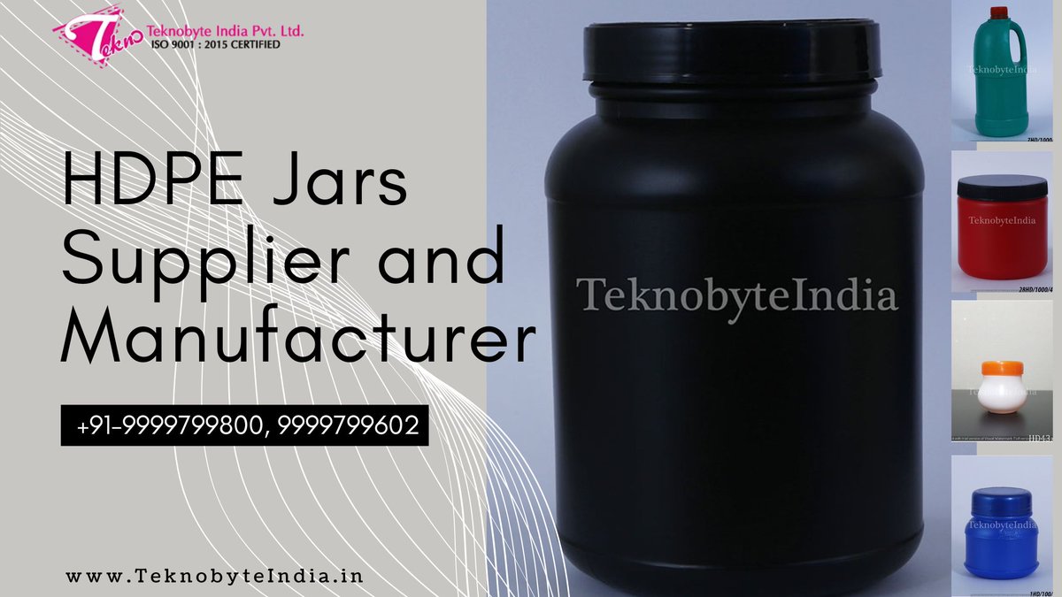 teknobyteindia's tweet image. India’s Finest: Teknobyte India Pvt Ltd is one of the leading HDPE Jars Supplier in Delhi. We manufacture and supply HDPE Jars to companies all over India. 
.
Read more: bit.ly/hdpe-jars-supp…
.
.
#HDPEJars #HDPEJarssupplier  #HDPEJarsmanufacturer #TeknobyteIndia
