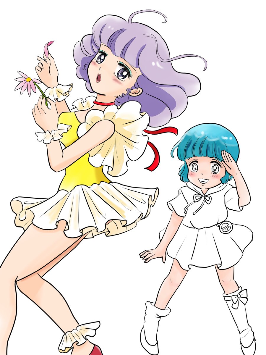 素材「お父さんと子供たちお母さんと子供たち」ラフ
好きキャラファンアート、マミと優色塗り途中 