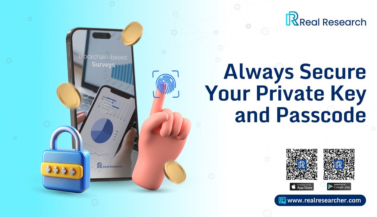 #RealResearch provides a unique #PrivateKey or #passcode for every wallet created on the app. Each user must be aware that the Private Key (Passcode) cannot be recalled if lost. 🛡

So please ensure to keep the Private Key (Passcode) somewhere safe by copying it or writing it