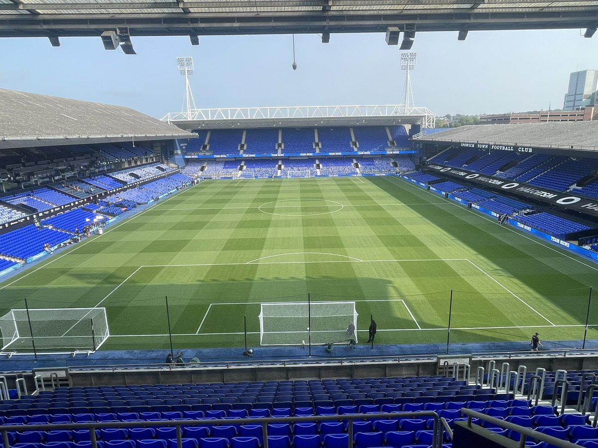 After an incredibly busy summer both at the training ground and the stadium, all of the grounds staff have done a fantastic job to get to where we are. Pitch ready for our opener v Liverpool #itfc #LFC