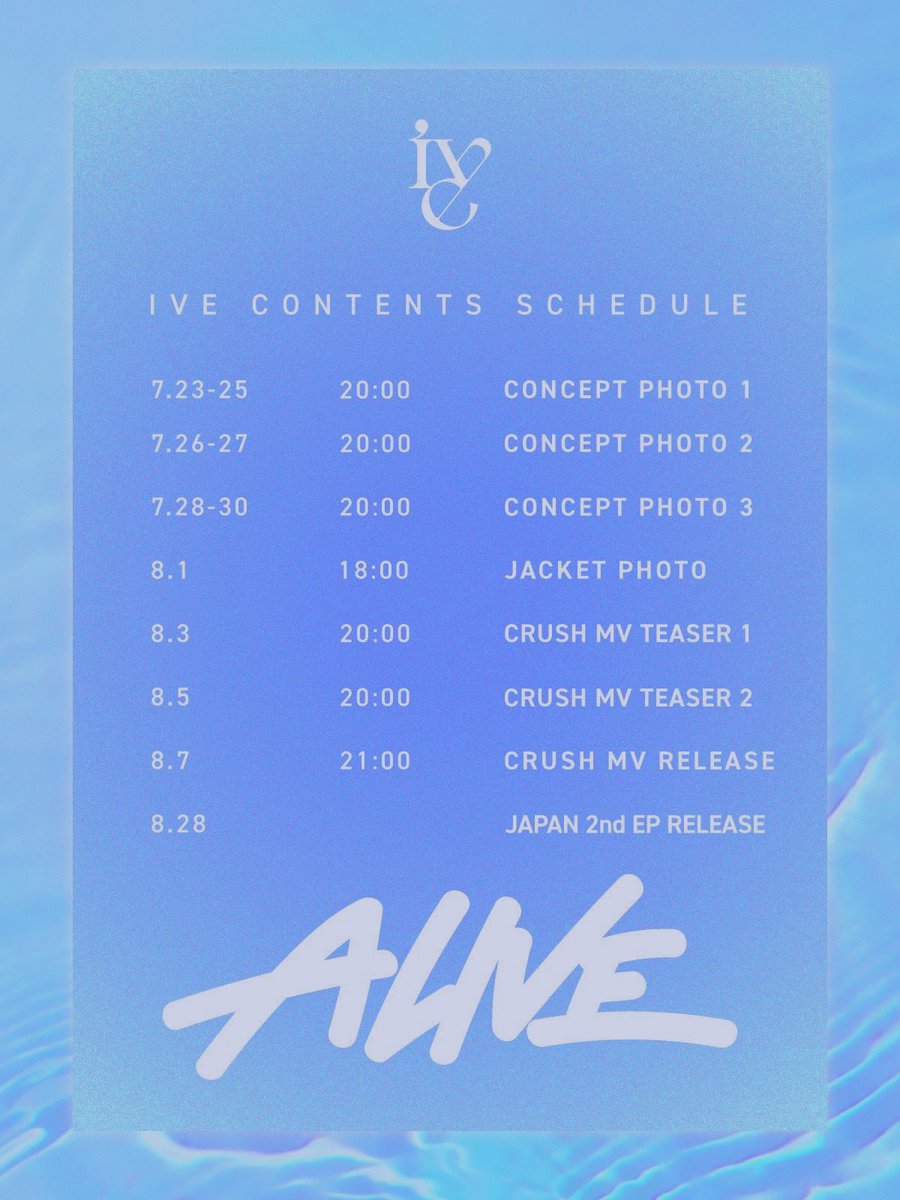 ⠀⠀

         ๑won͠y's﹙daily!¡🐰𐑟
alive adlı albümümüz için he
yecanlı mısınız millet? sizleri
n daha iyi takip  etmeniz için
ufak bir takvim yayınladık! 🩵
েluscious⬪luᦂosﾈupdate𝄢
       ৻ diar͜͡io⚙️₊﹫with ive⟯⟯ 
ㅤ  ⠀
 ㅤㅤ