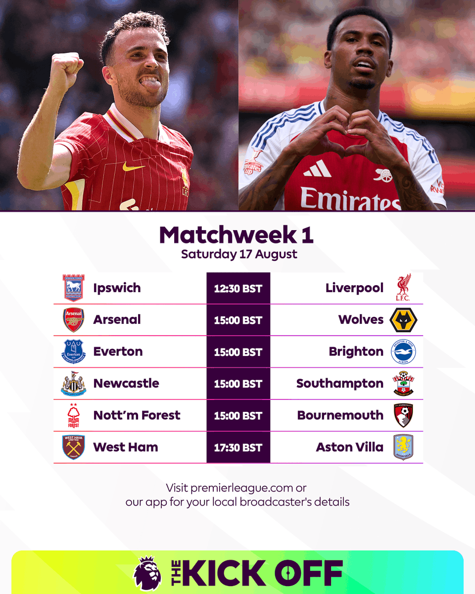 premierleague's tweet photo. Today's line-up 

#TheKickOff https://t.co/fHurndwE2b