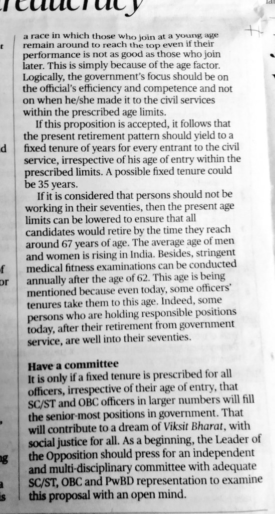 INDIAN060504's tweet image. Kindly read this article on &quot;Ensuring Social Justice in the Bureaucracy&quot; 
#UpperClass #LowerClass #CivilServices #RahulGandhi #Budget2024 @hindupost @MrSinha_ @ajeetbharti @JaipurDialogues @AKTKbasics