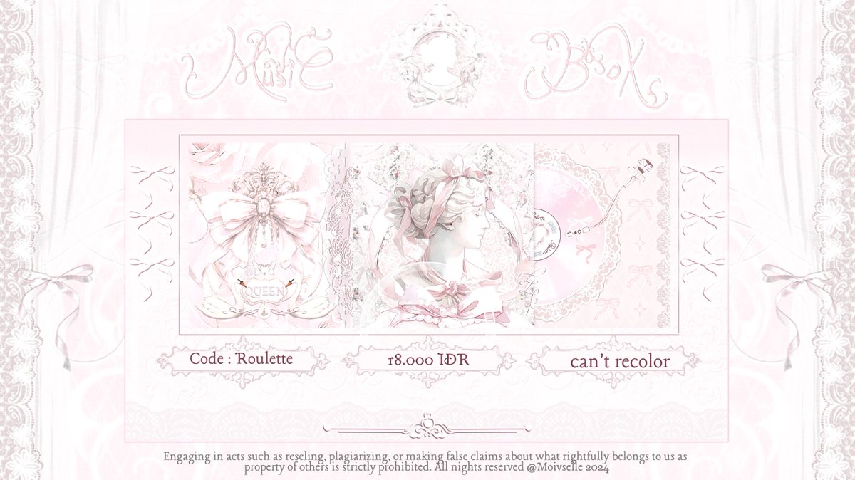 moivselle's tweet image. help rt, thankyou cooquish! 🦭

hai Gla akan open request untuk kedua katalog music box dan layout ini ya! bisa order bundle juga yaa cooquish &amp;gt;&amp;lt; untuk pricii dan info lengkap nya bisa cek reply tweet ini ia 🍥😽

#zonauang #zonaba #zonajajan