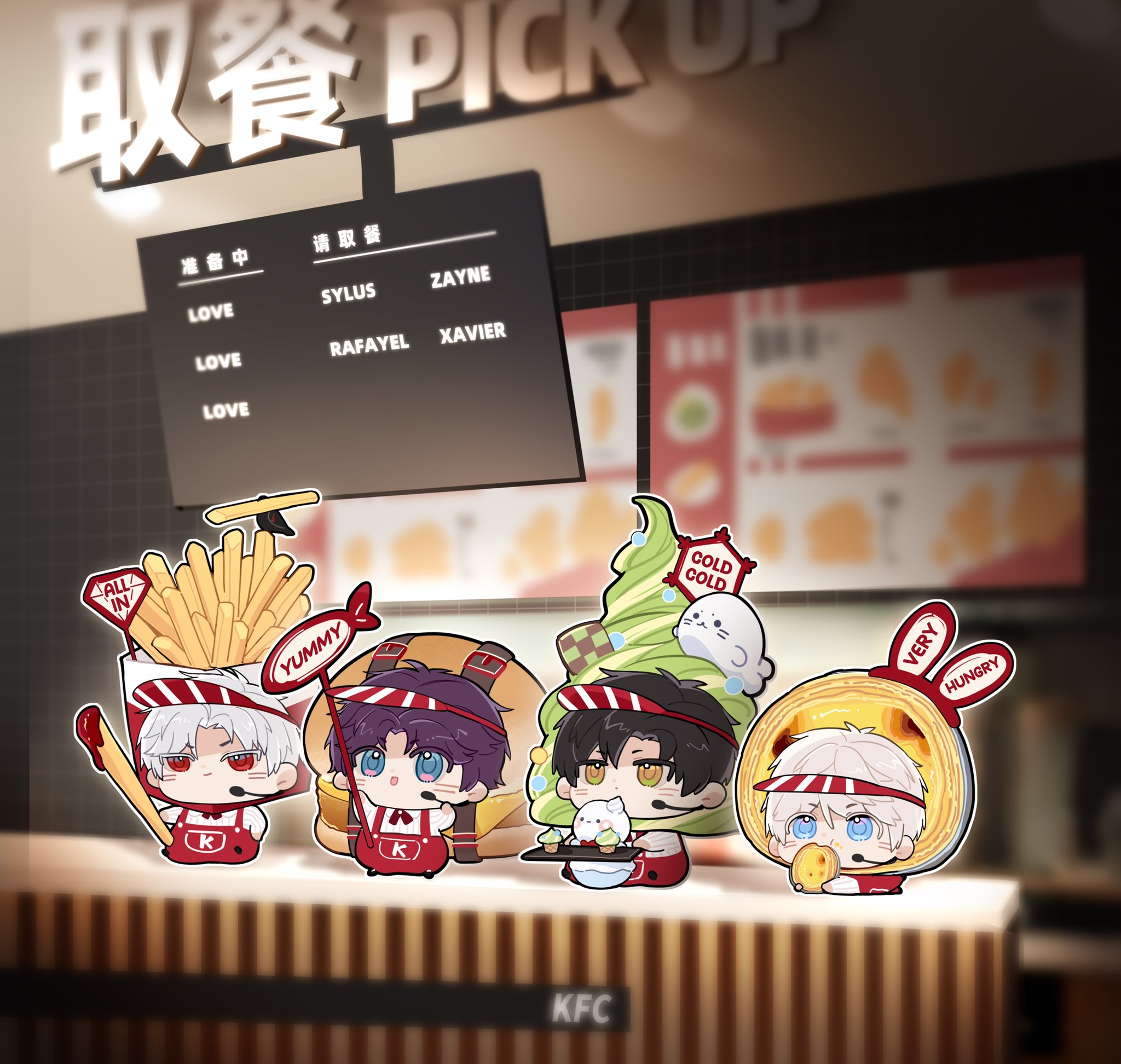 恋と深空 KFCコラボ シン 缶バッジ セット