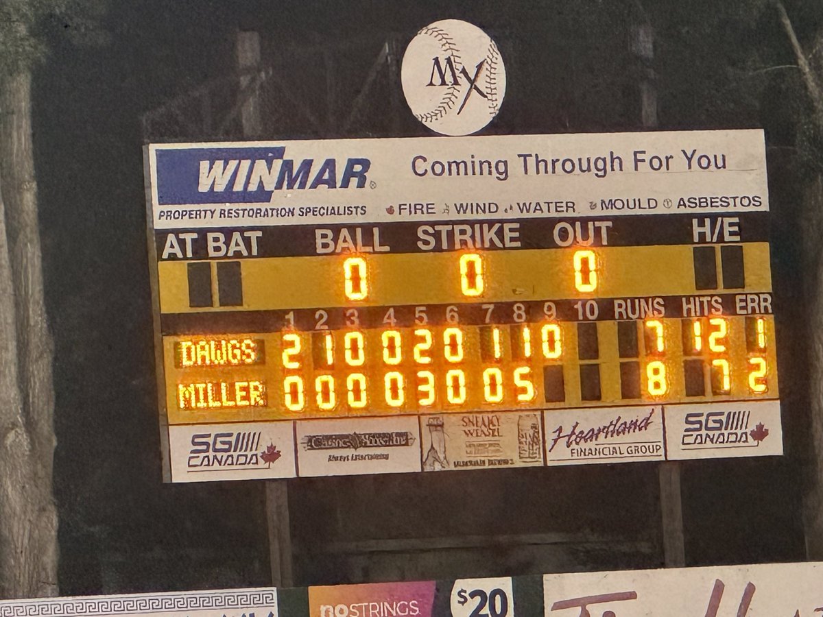 mjmillers's tweet photo. That’s the ball game folks! Your Miller Express are sending this to a game 3. They down the Dawgs 8-7 at Ross Wells Park! 
#baseball #wcbl #millerexpress #millerexpressbaseball https://t.co/JGZILxD1fD