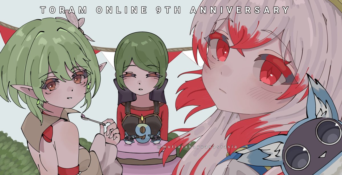 annampv999's tweet photo. HAPPY ANNIVERSARY 9TH TORAM ONLINE 🎂🎊🎉
#ToramPhotoChallenge https://t.co/1G89lbcl84