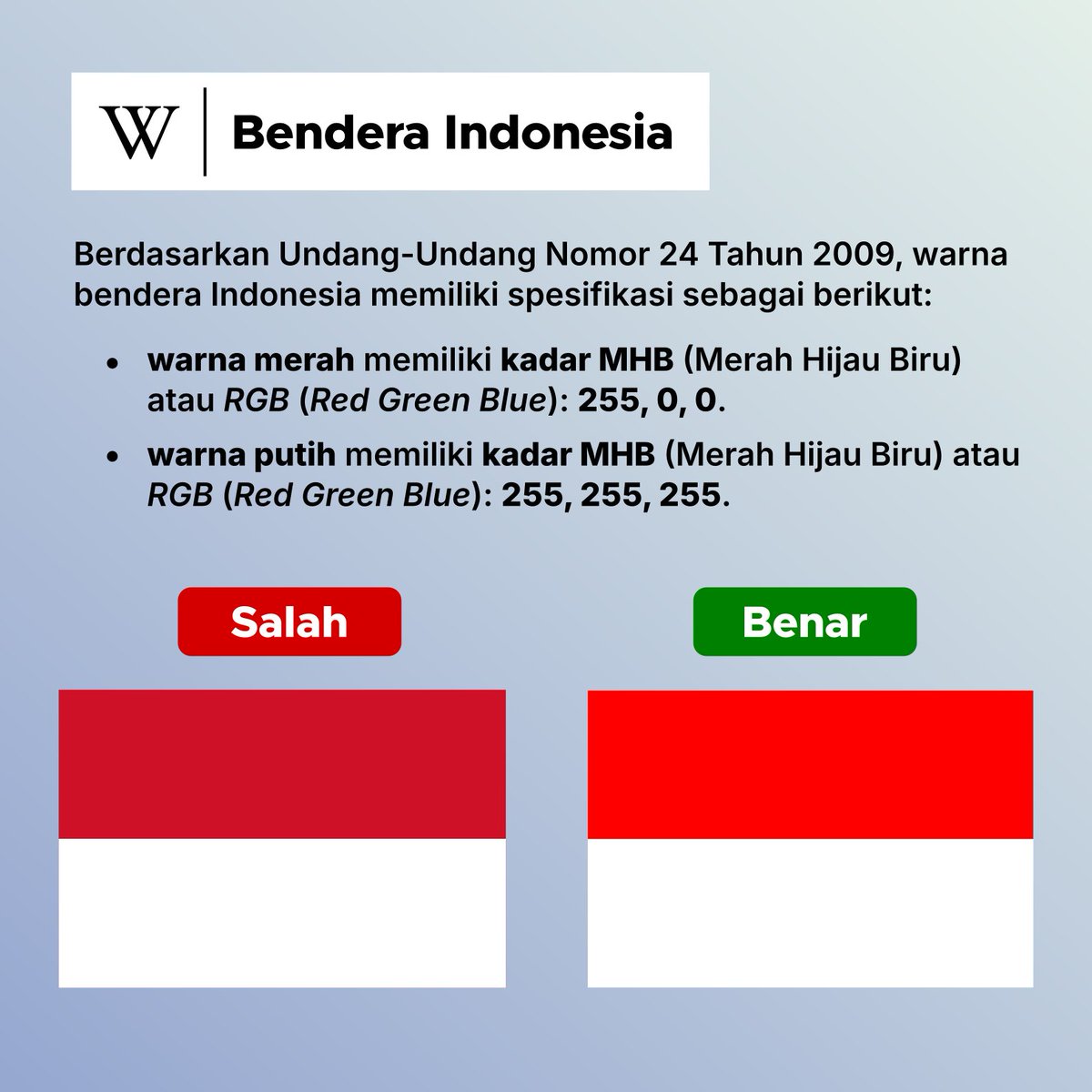 idwiki's tweet photo. Berikut adalah informasi mengenai warna bendera Indonesia. https://t.co/HlyR2axFU5