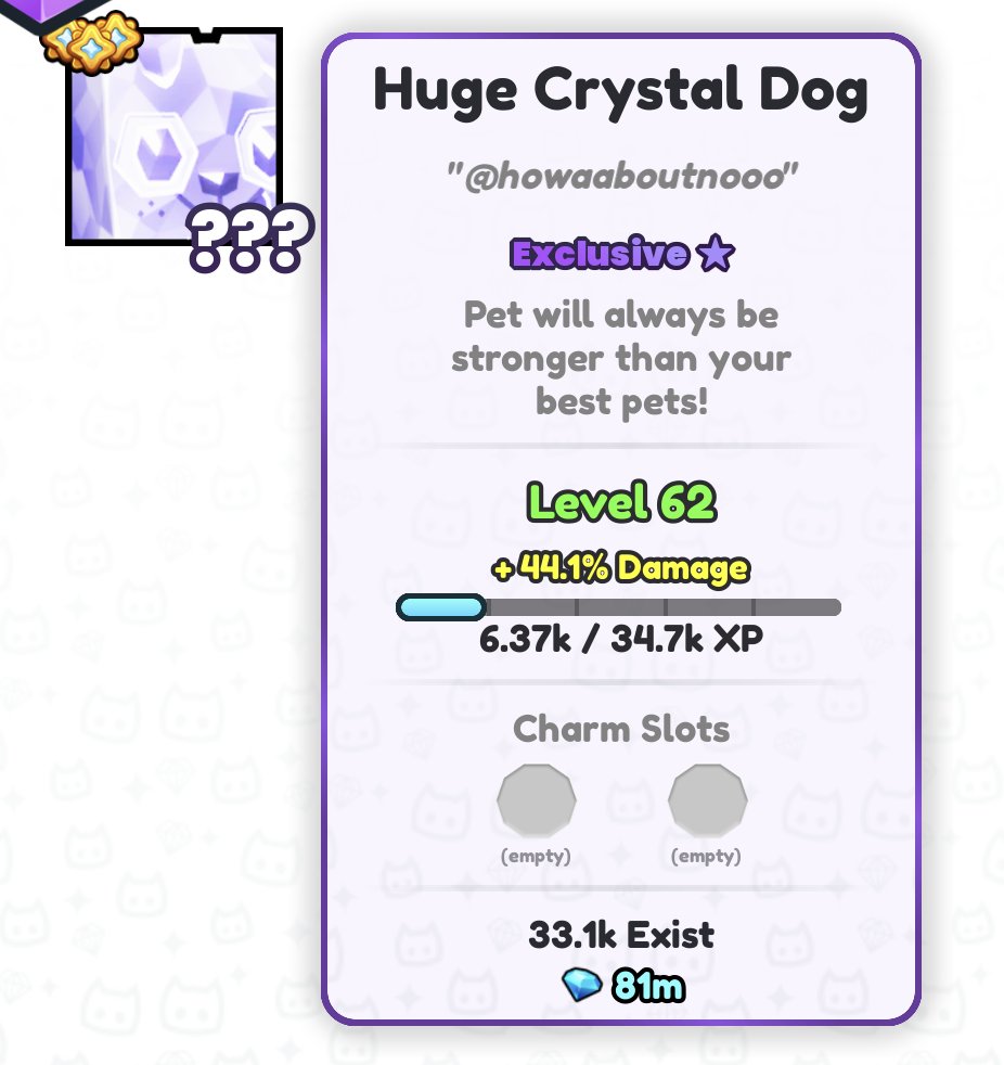 🎉 DAILY GIVEAWAYS - Day 249 🎉
🔥 HUGE Crystal Dog! 🔥

Requirements:
🤝 follow me &amp; <a href="/MonoAsFact/">Mono</a> 
❤️ &amp; 🔁 like &amp; RT
💬 reply w/ ur username

giveaway ends in 3 days! good luck! 🔥
#PetSimulator99 #PetSim99 #PetSim #PS99 #PetSimulator #PetSimulator99Giveaways