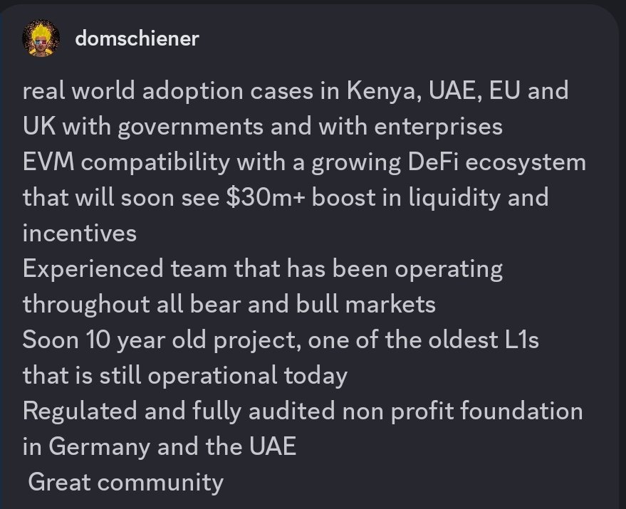 marcelknobloch8's tweet photo. 🔥 @DomSchiener on #IOTA's 10-year journey: Real-world adoption in Kenya, UAE, EU, &amp; UK. EVM compatibility + $30M+ DeFi liquidity boost coming soon. One of the oldest L1s, fully audited &amp; regulated in Germany/UAE.💪

Retweet if you still support IOTA! Never stop building! 🚀🚀🚀 https://t.co/njeS3owPUM