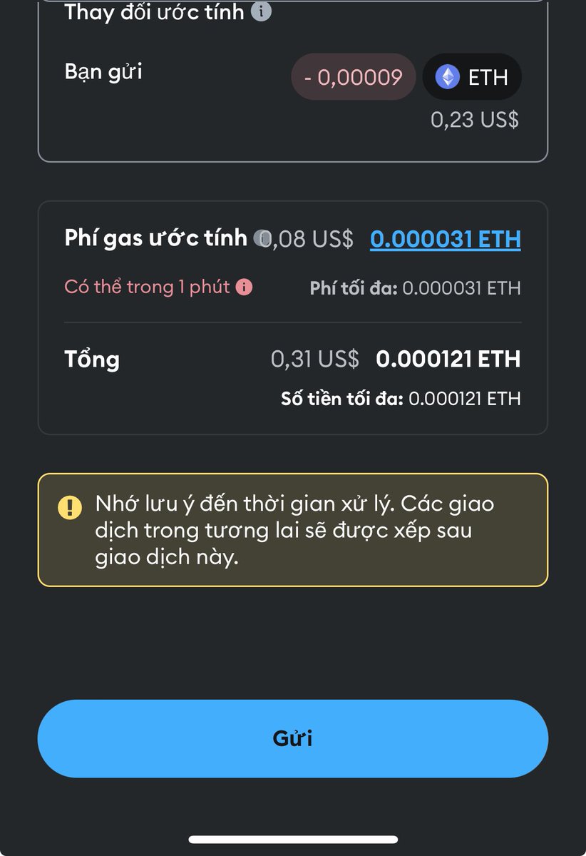 Gas ETH hôm nay 😅😅 
Gom 100 acc mỗi acc còn 1$ cũng đc 100$ #eth