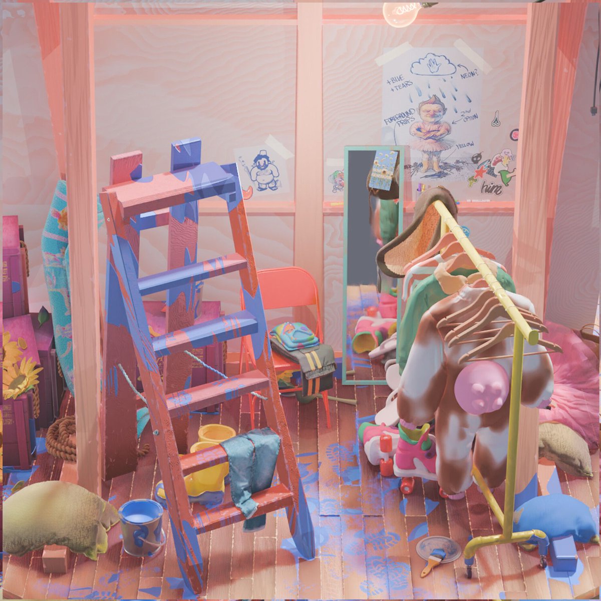 'Staged' by @akikiart  

blenderartists.org/t/staged/15428…

#b3d #blender3d #blenderart #blenderrender #blendercommunity