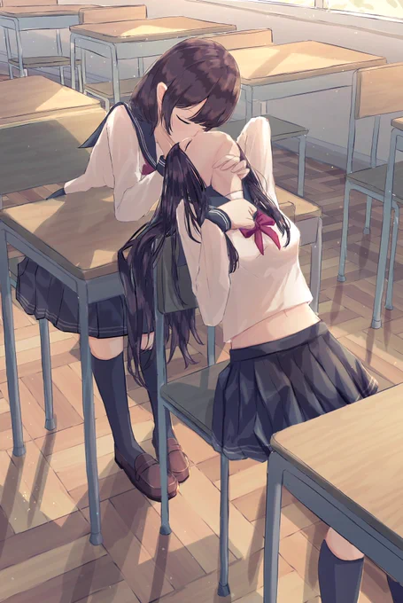 …今はこれで我慢して #創作百合 