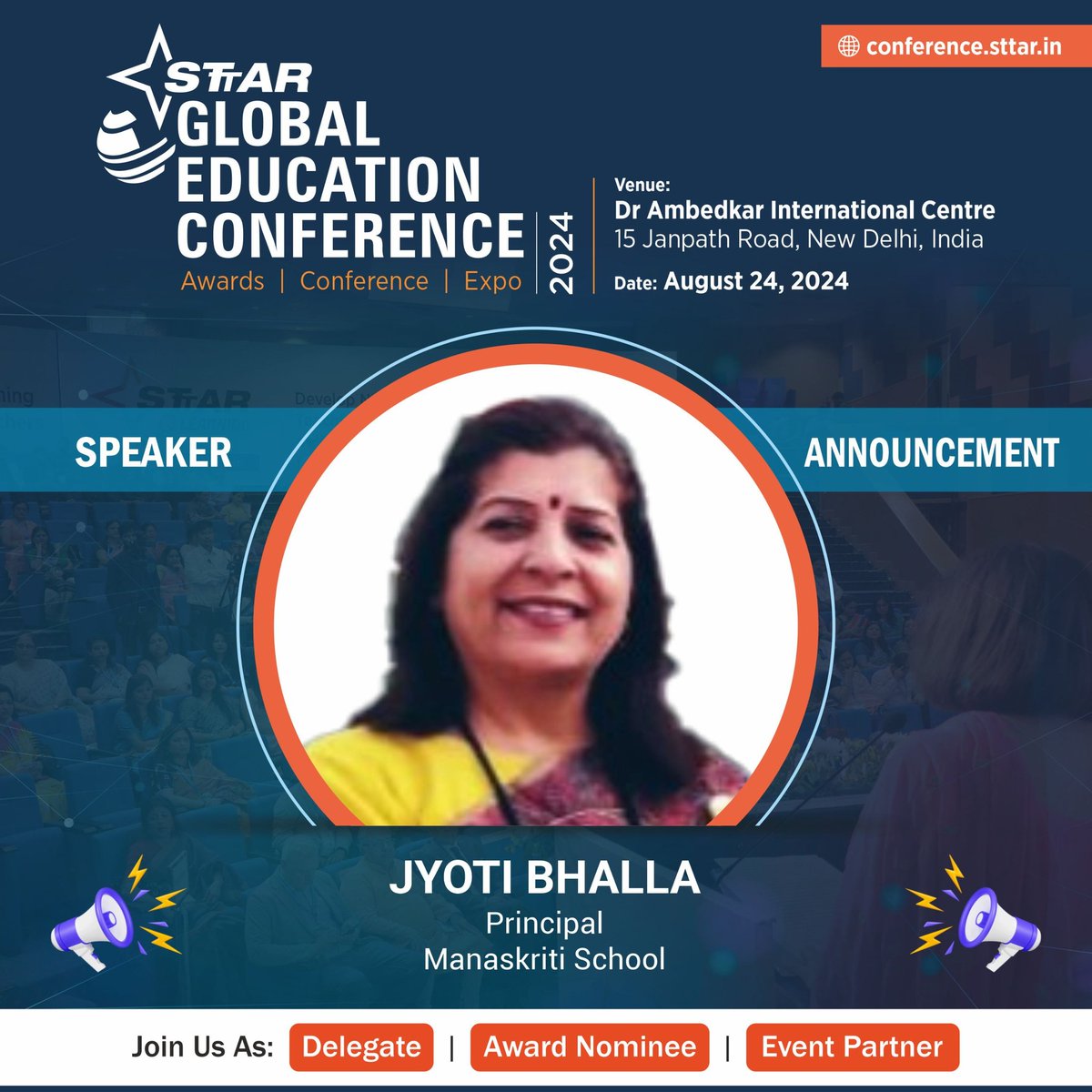 sttaracademy's tweet photo. #SpeakerAnnoucement 

We are elated to announce another set of super-impactful and eminent speakers across education and career counselling, that will feature at the STTAR Global Education Conference and Expo 2024 🎤.

🌐Log onto: https://t.co/ufCPuUXS4v https://t.co/iYUglubAfN