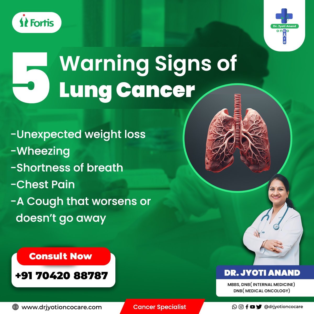 jyotioncocare's tweet photo. 5 Warning⚠️ Signs of Lung Cancer
.
Follow us for more @drjyotioncocare
.
🥼Dr.Jyoti Anand 🩺MBBS, DNB Internal Medicine, DNB Medical Oncology.
.
☎Book An Appointment +91 7042088787
.
#LungCancerAwareness
#FightLungCancer
#drjyotianand
#drjyotioncocare https://t.co/VlfgG1FbjL