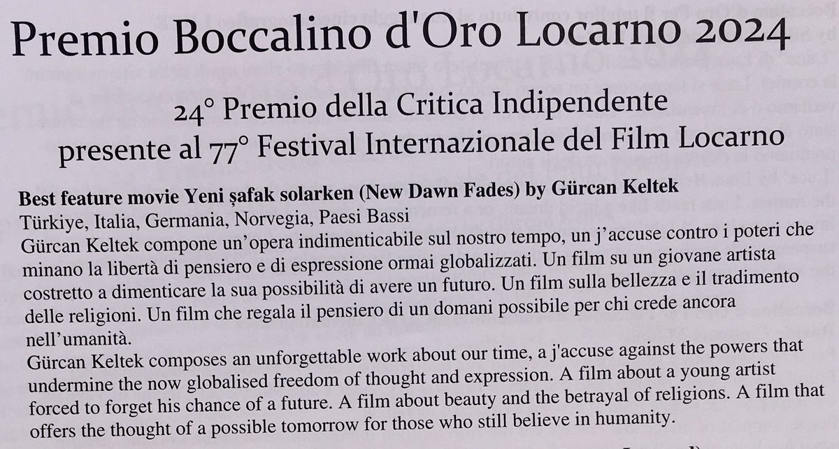 "New DawnFades" wins Best Feature at this years Boccalino d'Oro awards at <a href="/FilmFestLocarno/">Locarno Film Festival</a> ! Thanks to all film critics who voted for our strange little film!! 🏄‍♂️😎