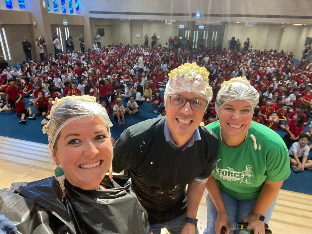 Ended the first week of school with a whole Upper Primary assembly. Of course we had to have a little fun with a principal and grade level competition. 🍿 Thankful to work with such great humans. #HKIS