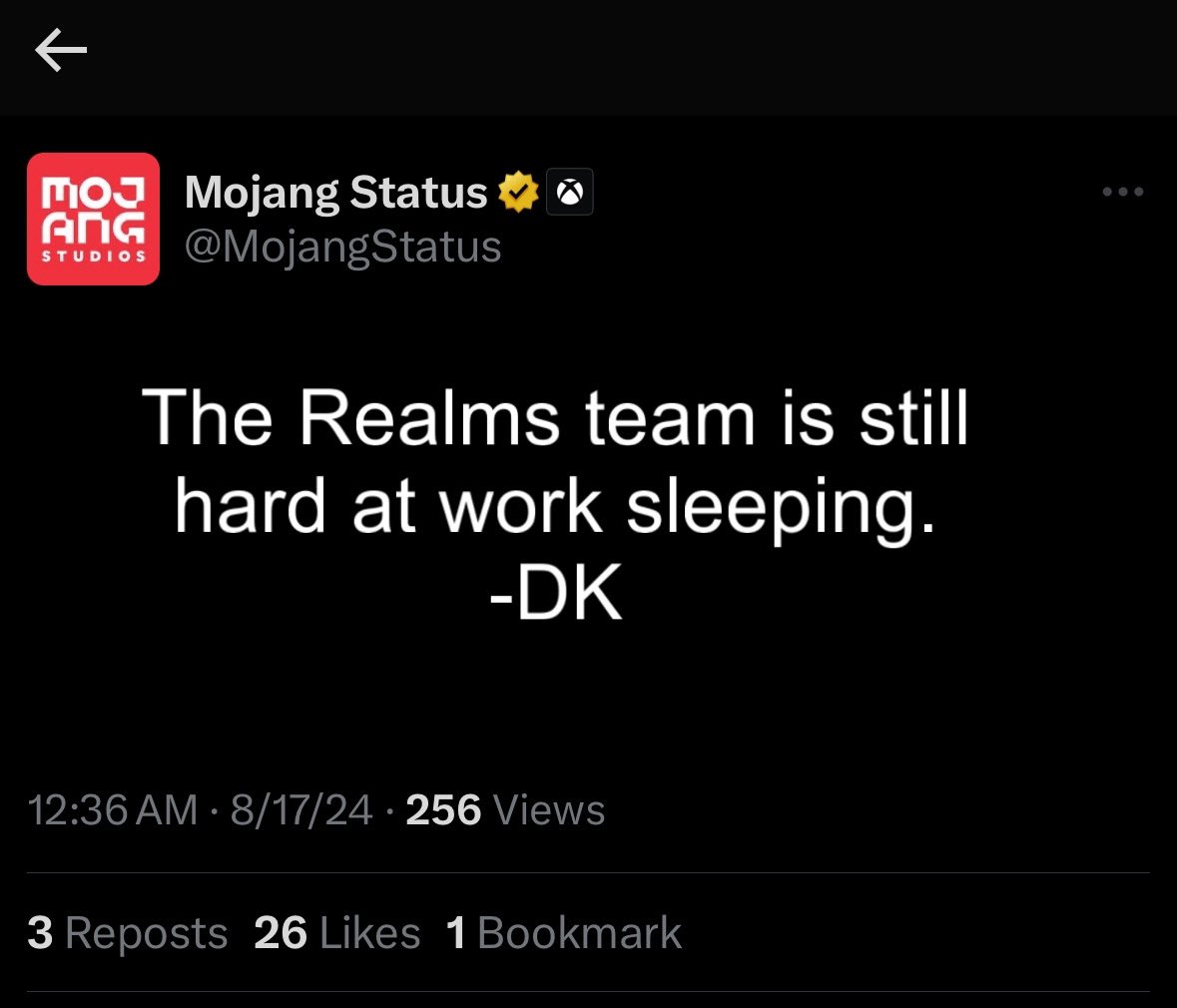 Donald304l's tweet photo. @MojangStatus https://t.co/vq3R6OAtRS