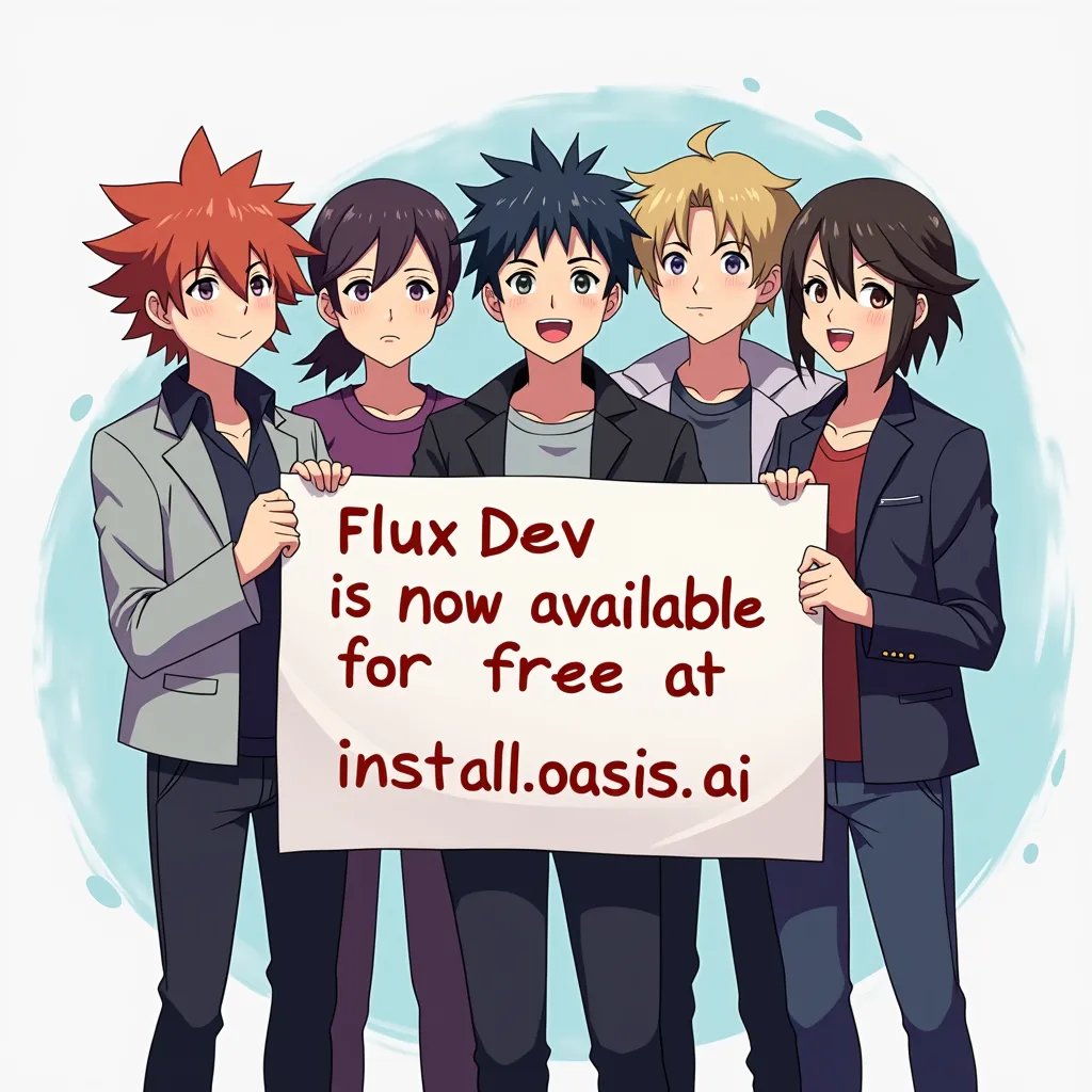 FLUX.1 [dev] by <a href="/bfl_ml/">Black Forest Labs</a> is now available free on Oasis!

install.oasis.ai