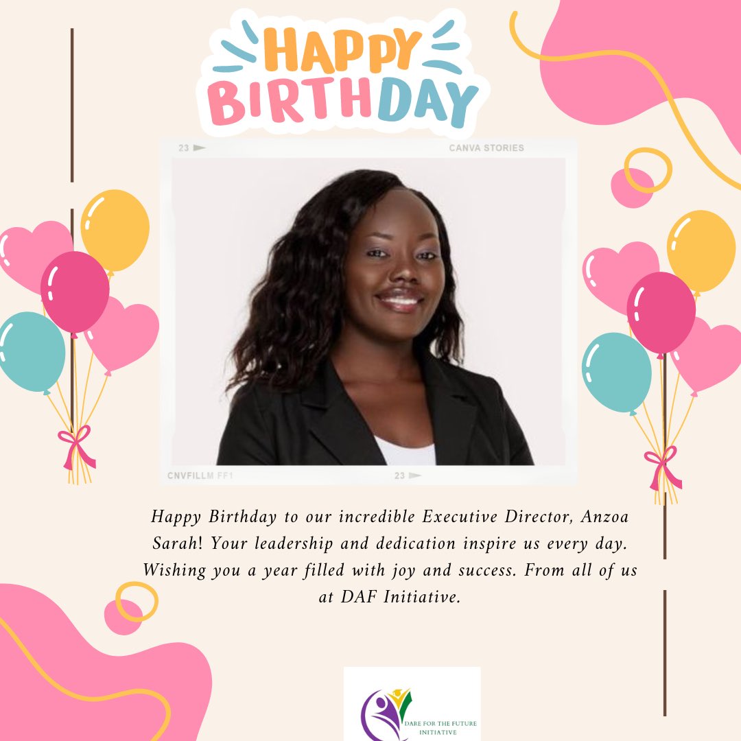 educ_ForAll's tweet photo. Happiest birthday to our Executive Director @SarahAnzoa . 

We commend you for your dedication to change and quality education for all . https://t.co/V3CFcHp9iV