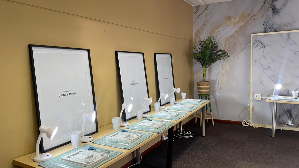 KolisiFdn's tweet photo. Excited to reveal the revamped Beading Project space at the Saartjie Baartman Centre! Thanks to Exact and Black Betty, the room has been transformed to support GBV survivors in therapeutic beading activities. #KolisiFoundation #BeadingProject #AuditAugust https://t.co/OpSqr6ypt2