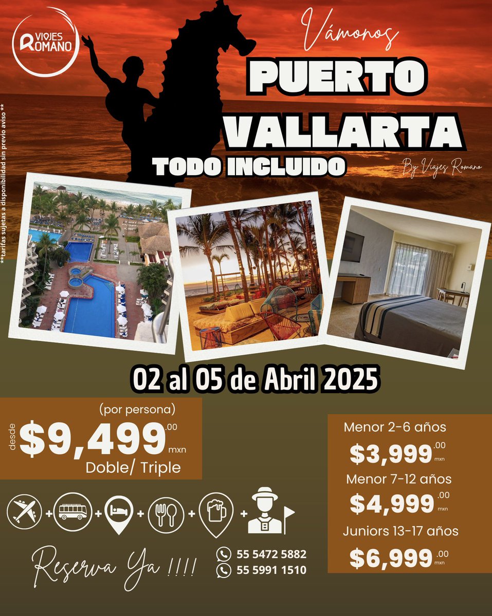 Viajes_Romano's tweet photo. ☀️Puerto Vallarta con diversión para todos 
𝐑𝐞𝐬𝐞𝐫𝐯𝐚 𝐜𝐨𝐧 $𝟓𝟎𝟎 𝐩𝐨𝐫 𝐩𝐞𝐫𝐬𝐨𝐧𝐚 𝐲 líquida 𝟏𝟓 𝐝𝐞 𝐌𝐚𝐫𝐳𝐨 𝟐𝟎𝟐𝟓

Contáctanos https://t.co/jskE91Z0nt https://t.co/lQyZZPnDej