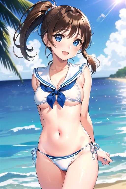 セ－ラ－マ－ズの可愛い水着姿。 モノキニ 水着 タンキニ セクシー 背露出 かわいい 2色 新作