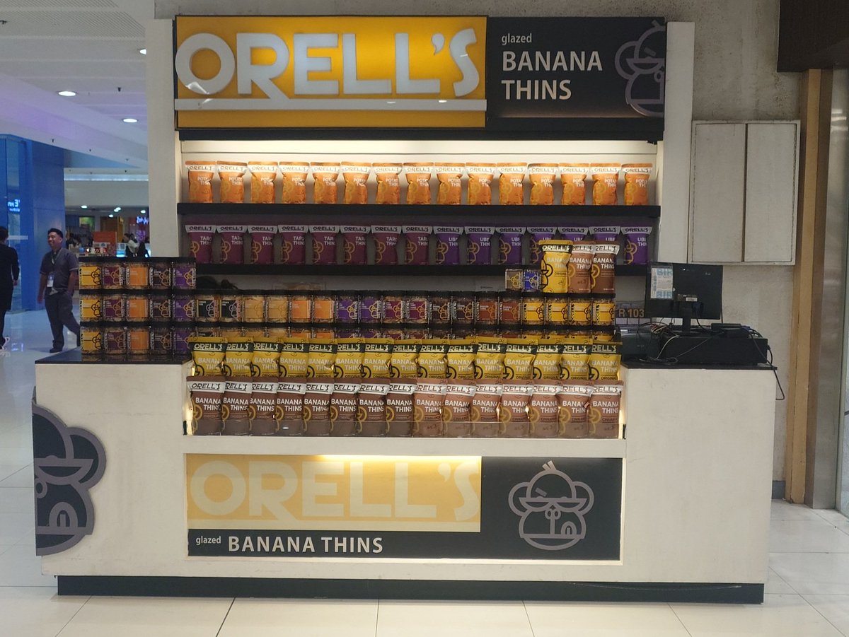 OrellsJP's tweet photo. Orell'sの直営店はマニラ市内(SM MEGA MALL店＆GREEN HILLS店)があります。　
今回はSM MEGA MALL店等を見学にいきました。
#smmegamall  #フィリピン　#マニラ　#manila #philippines  #orells #bananathins #バナナチップス https://t.co/rvjxoOVV1z