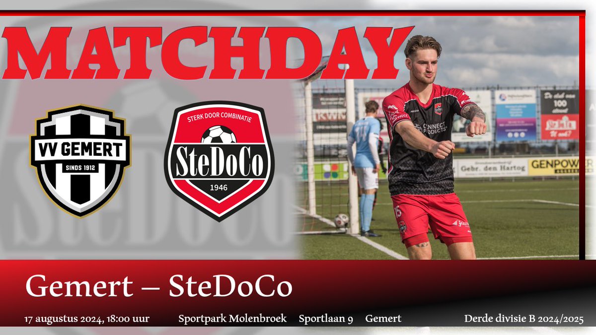 1Stedoco's tweet photo. MATCHDAY!
Vanavond om 18 uur trappen we af voor onze eerste competitiewedstrijd in en tegen Gemert. 
Wat gaat de eerste wedstrijd brengen? Wat gaat het seizoen brengen?
Let’s go! 🔴⚫️ #gemste @vvgemert 
https://t.co/lBVyt9S7UK https://t.co/yrxgoOpZZB
