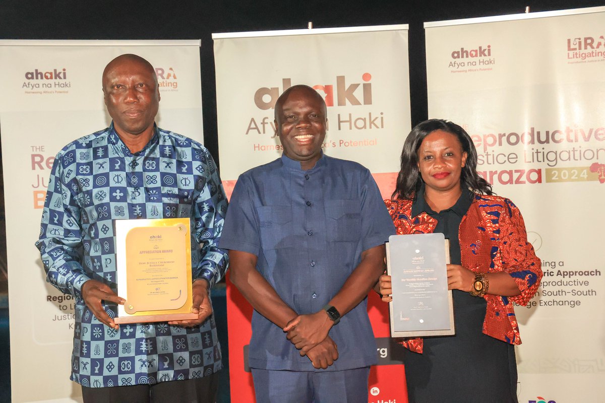 Congratulations are in order🎊

Hon. Justice Cheborion Barishaki and Her Worship Roseline Nsenge were awarded by <a href="/afyanahakiug/">Afya na Haki</a> for their "Judicious Interpretation and Application of the Law in Advancing Reproductive Justice" at the Reproductive Justice #LitigationBaraza2024.
This