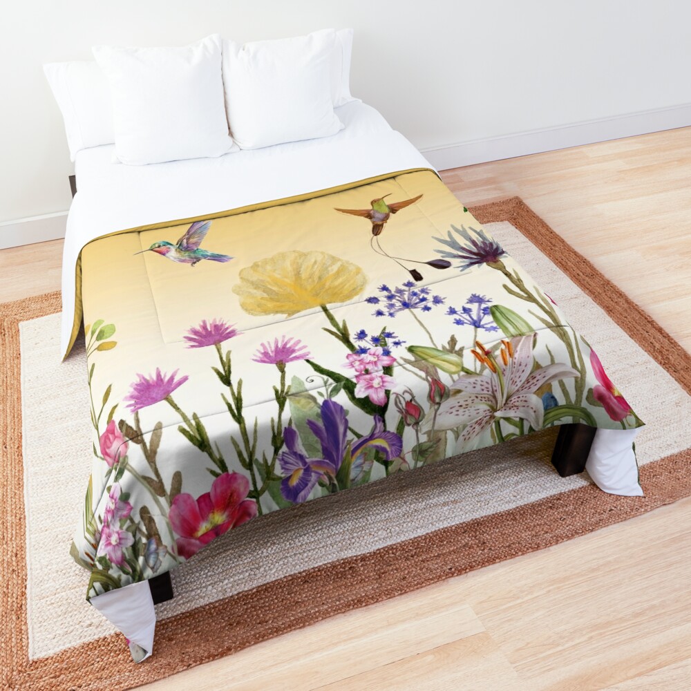 HurmerintaArt's tweet image. The Joy Of Summer Flowers And Hummingbirds. Watercolor and mixed media art work. 
#stickers for joy 
#wallart for inspiration 
#comforters for beauty in the bedroom
redbubble.com/i/sticker/The-… #findyourthing #redbubble