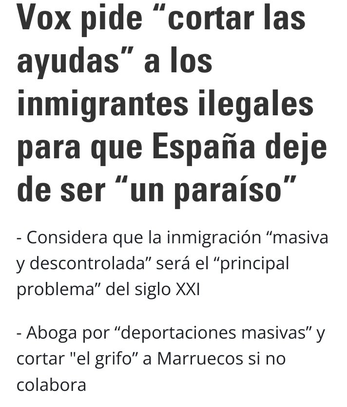 ¡¡¡Y yo también lo pido!!!

Basta ya de despilfarrar dinero con quiénes no han cotizado en su vida, mientras nuestros pensionistas cobran una miseria.
<a href="/vox_es/">VOX 🇪🇸</a>