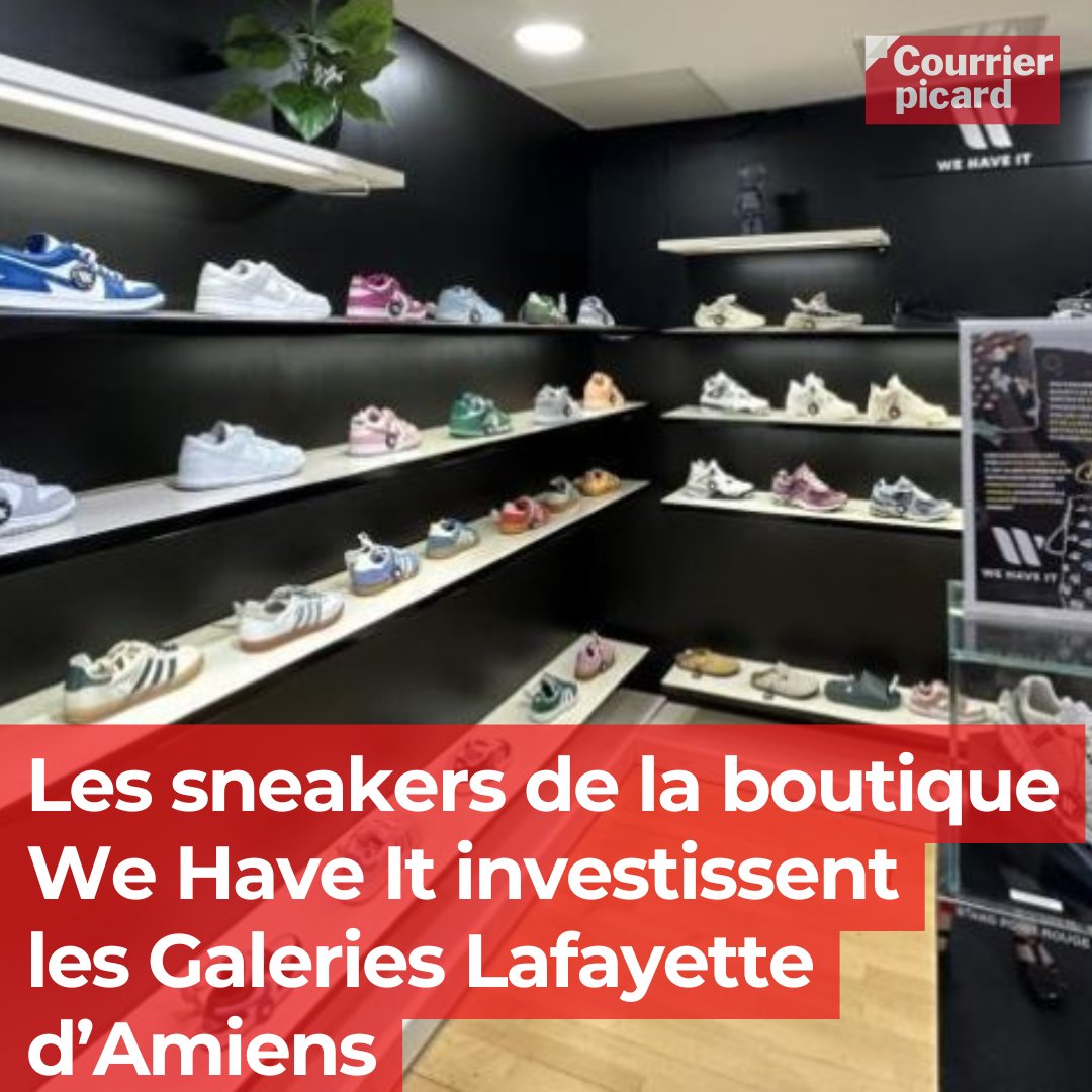 Les jeunes entrepreneurs Tom Martin et Eléo Chatelain, fondateurs de la boutique de revente de sneakers de collection We Have It, rue Allart à Amiens, possèdent désormais leur propre rayon aux Galeries Lafayette d’Amiens. tinyurl.com/yc4n8ue2