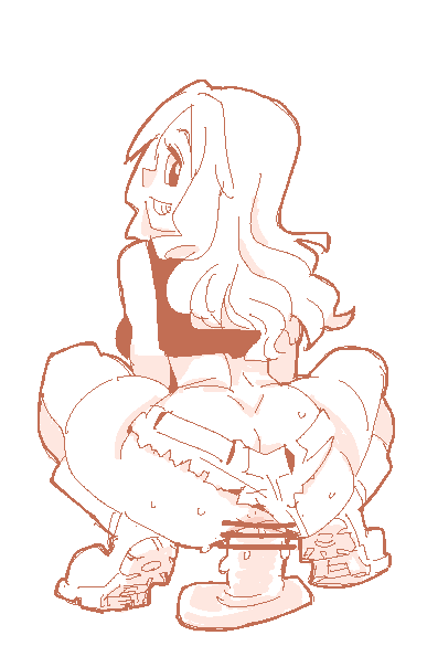 おしりに挿入れたおケイはん。
かなり拡がる。 