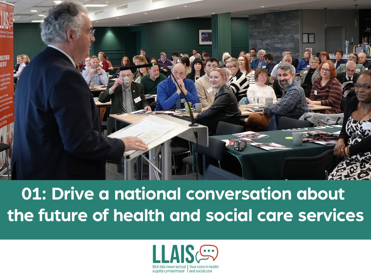Llais_Wales's tweet photo. It's #StrategicPlanSaturday, meaning we will introduce our #NationalConversation : Llais Strategic Plan 2024-2027 in more detail each week.

This week - 01, Drive a national conversation about the future of health and social care services.

Find out more:
https://t.co/8awnCw4VSp https://t.co/3QCvkxlW04