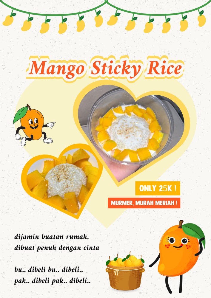 enchanciaaa's tweet photo. mango sticky sticky sticky rice nya gessss, yang di depok nanti dianterin 🤩🫵🫶🥳🥺🙏🏻
#zonauang #zonajajan #zonanyaman #zonasi #ZonaBA https://t.co/tVR2XEAaTr