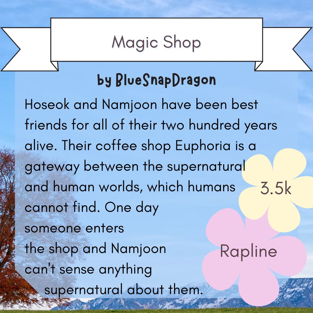 BTSTriadsfest's tweet photo. "Magic Shop" was written by @wootteotheastro 
Hoseok/Namjoon/Yoongi 
Link: https://t.co/IHZBighW27 https://t.co/No6n9Z9hi0
