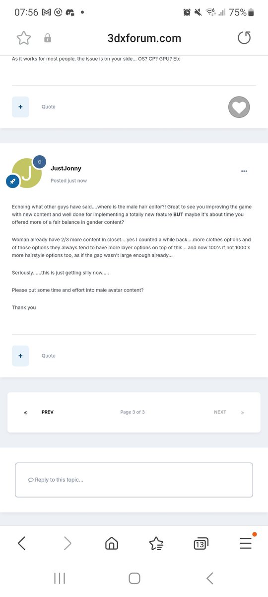 My thoughts......if you agree maybe comment....if enough of us show we care maybe...just maybe they may pay a little attention?!
 3dxforum.com/index.php?/top…