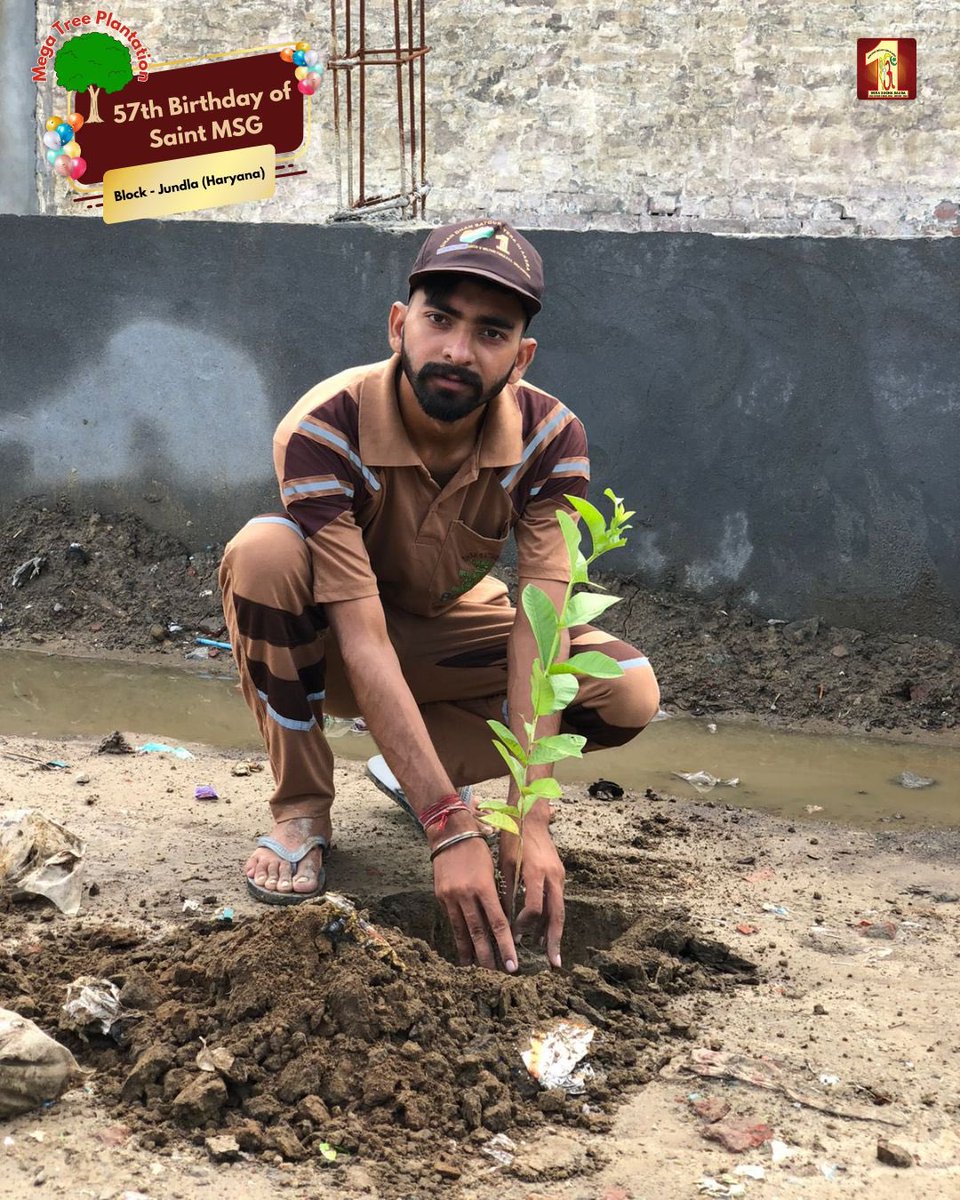 DSSNewsUpdates's tweet photo. "The best way to honor someone is to plant seeds of growth and change." 🌱
Dera Sacha Sauda volunteers celebrated the birthday of Saint Dr. MSG Insan in a truly impactful way. By following His teachings, they participated in the Mega Tree Plantation Drive, offering the gift of greenery to our planet. Each sapling planted is a step toward a healthier and more sustainable Earth. Let’s all take part in this green movement! #MSGBhandara #SaintMSGInsan #MegaTreePlantationDrive