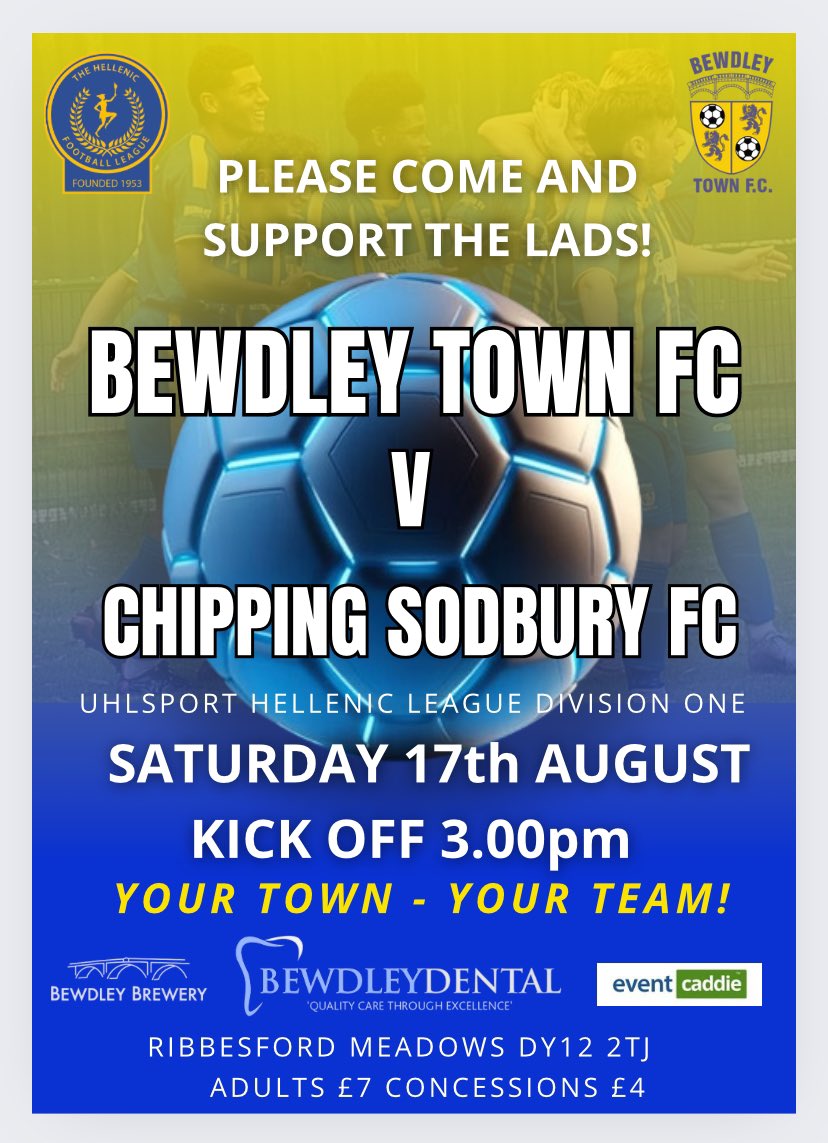 SUN IS UP - Come and watch football in a beautiful setting when <a href="/BewdleyTownFC/">Bewdley Town FC</a> take in <a href="/TSods/">Chipping Sodbury Town FC</a> Chipping Sodbury at Ribbesford Meadows. Kick Off 3pm #bringingonbackthegoodtimes