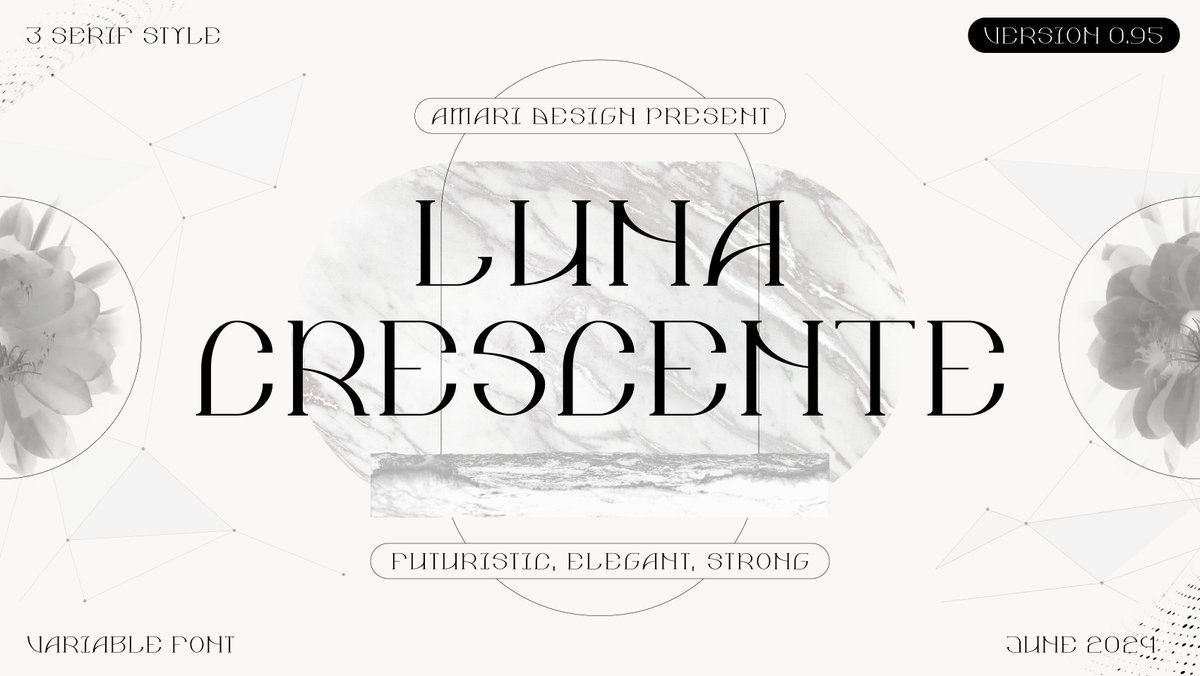 amari_design's tweet photo. 🌙Luna Crescente / 上弦の月 0.95🌙
✨【商用可 #超可変フォント 配布開始】✨

字幅、太さ可変。斜体、セリフ選択可能。
あらゆるスタイルに対応できる。

月相のように変化自在な可変フォント。

▼FONT DL
https://t.co/Or6rHHUUsd

#font #freefont
#フォント #フリーフォント #可変フォント https://t.co/UZXrXeo9q2