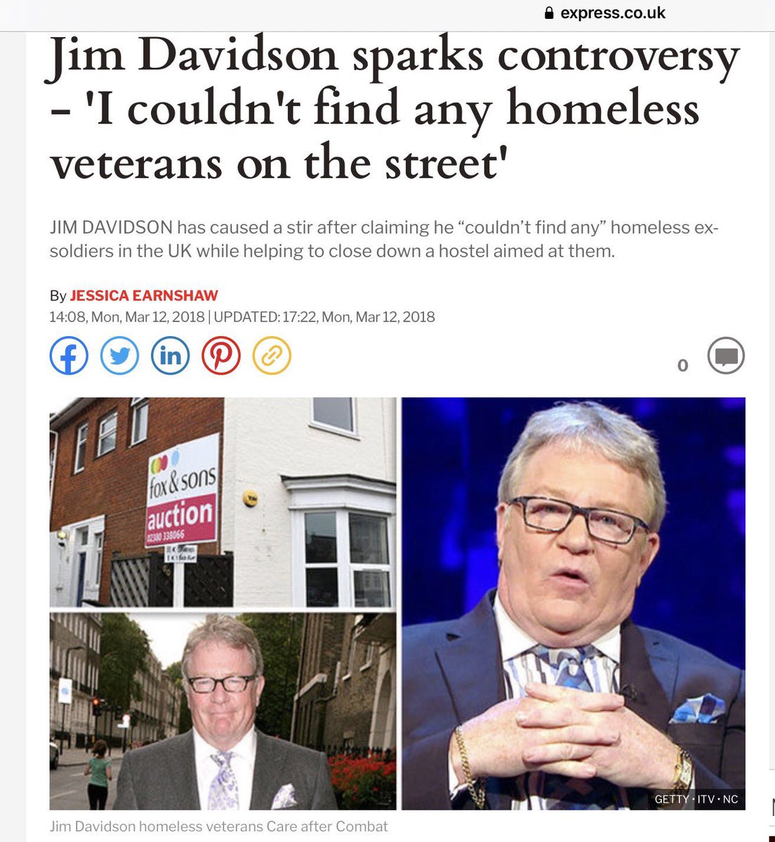BrexitBuster's tweet photo. Jim Davidson OBE: a performance in four acts…

Act 1. Owe £1.4m in unpaid tax. Move to Dubai. Go bankrupt still owing us £700k.
Act 2. Set up charity for veterans.
Act 3. As CEO have salary of £43k + £11k expenses.
Act 4. Slam those offering accommodation to Ukrainian refugees. https://t.co/0Fpkik3amL