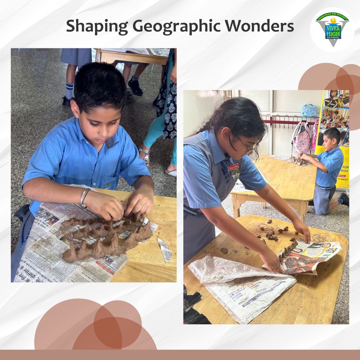 VivekHighSchool's tweet image. These budding geographers embarked on a captivating, hands-on journey to explore the geographic wonders of the Indian subcontinent. Sculpting mountain ranges in clay deepened their understanding and sparked a passion for geography. 
#GeographyClass #HandsOnLearning #vhs38