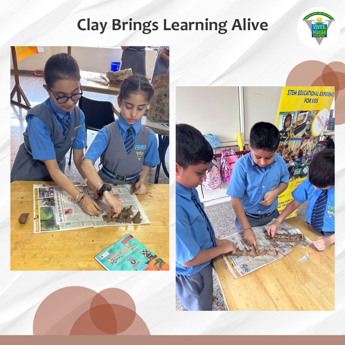 VivekHighSchool's tweet image. These budding geographers embarked on a captivating, hands-on journey to explore the geographic wonders of the Indian subcontinent. Sculpting mountain ranges in clay deepened their understanding and sparked a passion for geography. 
#GeographyClass #HandsOnLearning #vhs38