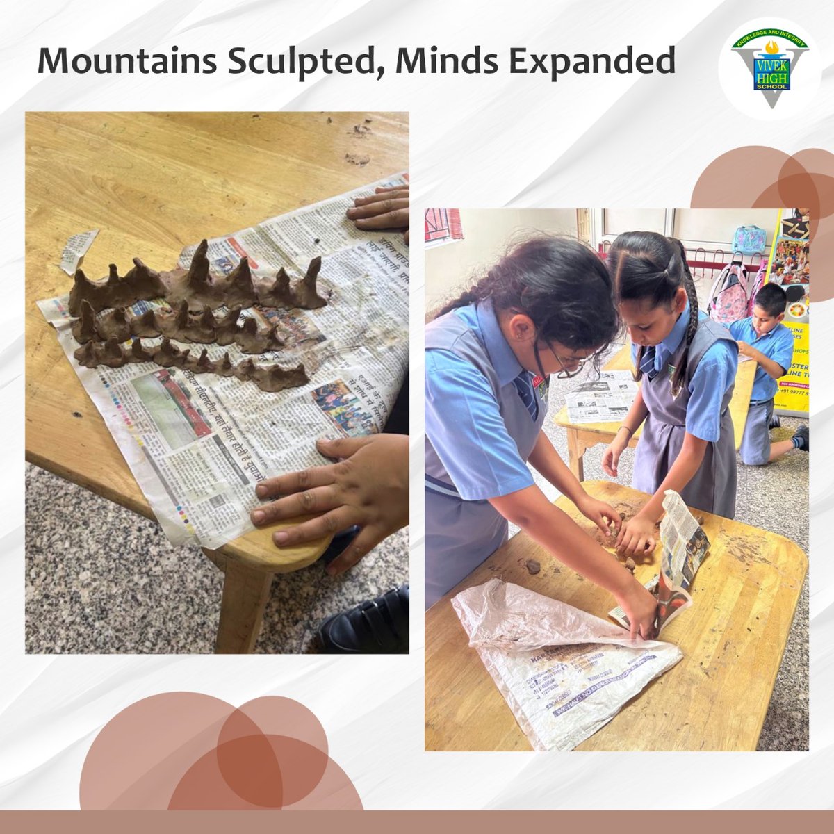 VivekHighSchool's tweet image. These budding geographers embarked on a captivating, hands-on journey to explore the geographic wonders of the Indian subcontinent. Sculpting mountain ranges in clay deepened their understanding and sparked a passion for geography. 
#GeographyClass #HandsOnLearning #vhs38