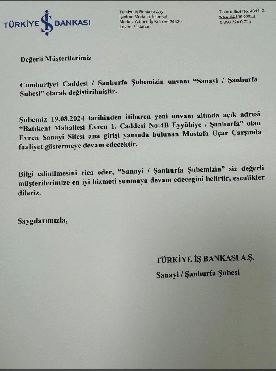 İş Bankası ile yaptığımız görüşmeler neticesinde,Evren Sanayi Sit. İş Bankası şubesinin açılmasına karar verilmiş ve şube çalışmaları başlatılmıştır. Pazartesi günü tüm çalışmalar tamamlanmış olup İş Bankası şubesi Mustafa Uçar çarşımızda esnafımızın hizmetine girmiş olacaktır.