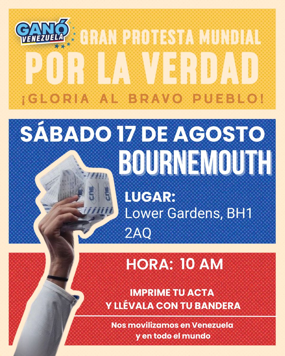Emar73's tweet photo. @MariaCorinaYA Luchando desde Bournemouth Inglaterra ¡Hasta el Final! https://t.co/TpOeGo7IaG